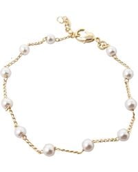 Sophelia - 18Ct Vermeil Plated Essential Pearl Bracelet - Lyst