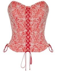Elsava - Scarlet Bloom Corset - Lyst