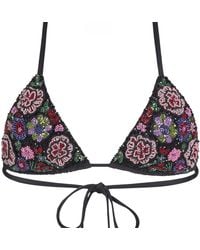 Self-Adore - Fleur 3D Hand-Beaded Embellished Bikini Top - Lyst