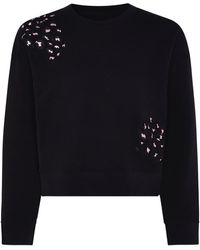 INGMARSON - Leopard Embroidered Cropped Sweatshirt - Lyst