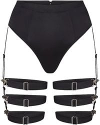 Lunatic Femme - Supper Club High-Waisted Silk Thong Harness W/ Detachable Garters - Lyst