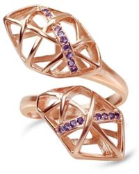 Bellus Domina - Plated Amethyst Helical Ring - Lyst