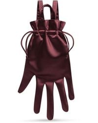 Lulu Guinness - Burgundy Satin Hand Backpack - Lyst