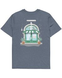 Anchor and Crew - Dark Heather Gustatory Coffee & Chats Organic Cotton Embroidered T-Shirt - Lyst