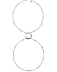 Lucy Quartermaine - Solid Sterling Art Deco Halo Hand Chain - Lyst