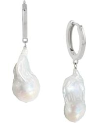 Astor & Orion - Baroque Pearl Huggies Sterling - Lyst