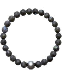 Ora Pearls - Aro Men's Tahitian Pearl & Larvikite Bracelet - Lyst