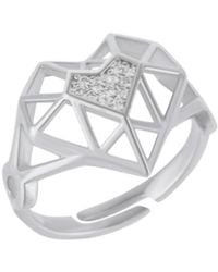 Spero London - Geometric Heart Adjustable Ring - Lyst
