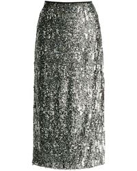 Paisie - Sequin Midi Skirt With Side Slit - Lyst