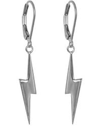 Edge Only - Pointed Lightning Bolt Drop Earrings Sterling - Lyst
