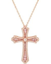 Kylie Harper - Luxurious Diamond Cz Cross Pendant - Lyst