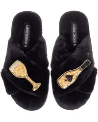 Laines London - Classic Laines Slippers With Ace Of Champagne Brooches - Lyst