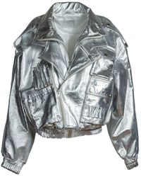 Zasta Studio - Galaxy Bomber Leather Jacket - Lyst