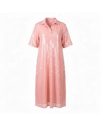 Janara Jones - Emily Powder Sequin Midi Shirt Dress - Lyst