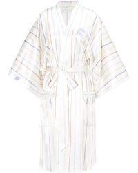 Manitu - Ocean Stripe Silk Short Robe - Lyst