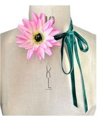 Natalia Petruch - Rosalie Ribbon-Tie Statement Necklace – & Faux Flowers, Wear As Necklace Or Belt, Handmade - Lyst
