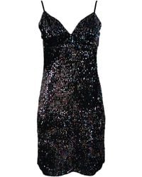 Lalipop Design - Sequined Black Velvet Mini Dress - Lyst