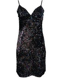 Lalipop Design - Sequined Black Velvet Mini Dress - Lyst
