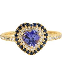 Artisan - Tanzanite, Sapphire & Diamond Heart Halo Ring - Lyst