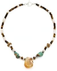 Jaredjamin - Badlands Tiger's Eye & Agate Pendant Necklace - Lyst