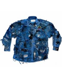 Zasta Studio - Wearable Ruins Shredded Denim Colored Shirt F - Lyst
