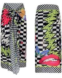 LOVEIST STORE - Scacchi Printed Sarong Pareo - Lyst