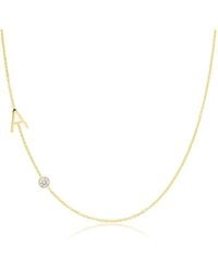 Maya Brenner - Monogram Necklace With Diamond - Lyst