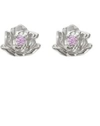 Harfi - Alexandrite June Birthstone Rose Birthflower Sterling Stud Earrings - Lyst