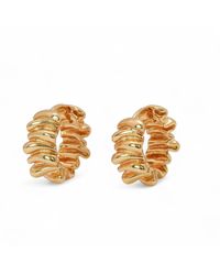 Miss Cecilia - Aurum Crease Hoops - Lyst