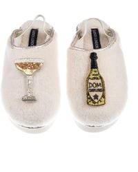 Laines London - Neutrals Flatform Cloud Closed Toe Slippers With Dom Darling Champagne Brooches - Lyst