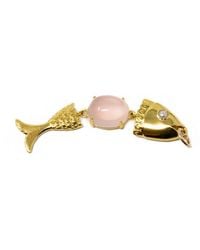 NASI SILVER - Swimming Fish Neshama Pendant- Rose Quartz - Lyst