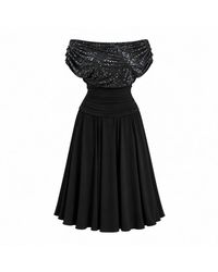 Atom Label - Carbon Bardot Tea Regular Length Dress - Lyst