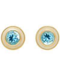 Augustine Jewels - Sky Topaz Enamel Earrings Vermeil - Lyst