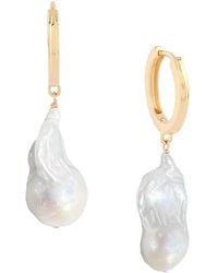Astor & Orion - Baroque Pearl Huggies On Sterling - Lyst