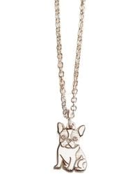 Posh Totty Designs - Sterling French Bulldog Dinky Charm Necklace - Lyst