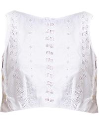 REISTOR - Boxy Coconut Crop Cotton Top - Lyst