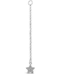 Lutiro - Single Earring Star Cz Charm With Chain - Lyst