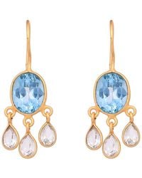 Opium Jewels - Topaz Ovals With Rock Crystal Drops - Lyst
