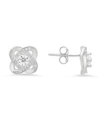 Kylie Harper - Diamond Cz Love Knot Stud Earrings - Lyst