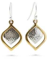 Isla Silver - Two-Tone Vermeil Textured Drop Earrings - Lyst