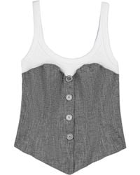 Nocturne - Button-Front Tailored Blouse - Lyst