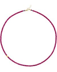 Bombyx House - Birthstone July Ruby Bead Necklace - Lyst