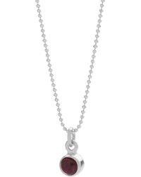 Nellou Jewellery - Gem Dot Garnet Birthstone Necklace January Sterling - Lyst