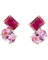 Juvetti - Buchon Earrings Set With Sapphire - Lyst