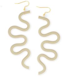 By Chavelli - Neutrals Small Tube Squiggles Dangly Earrings - Lyst