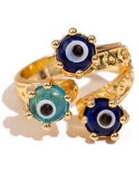 Ebru Jewelry - Divine Trio Evil Eye Adjustable Ring - Lyst