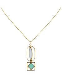Aracheli Studio - White And Pool Blue Vintage German Glass Beads Art Deco Chain Necklace - Lyst