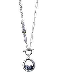 My Little Nature - Snowflake Obsiadian Necklace With Joyful Beaded Toggle Clasp Chain - Lyst
