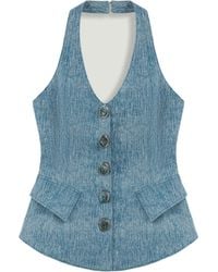 Nocturne - Embellished Halter Neck Bustier Top - Lyst