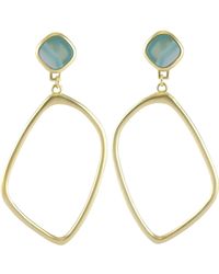 Marcia Moran - Blue Agate Stone Dangle Earrings - Lyst